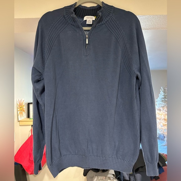 Barney’s New York Formal Blue XL Half-Zip Sweater Great Condition MSRP $300 - Picture 2 of 8